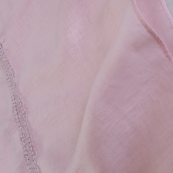 Dainty & Delicate Irish Linen Pink Top with Lace Detailing S - Picture 3 of 6